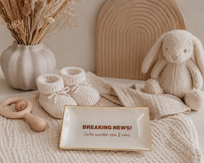 Glazen Bordje 'Breaking News! Jullie worden opa & oma'