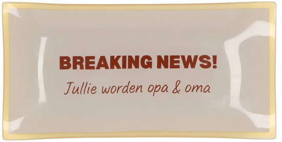 Glazen Bordje 'Breaking News! Jullie worden opa & oma'