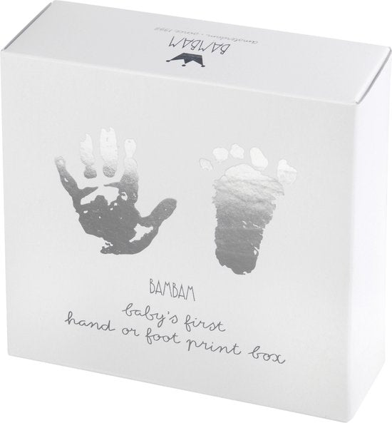 Baby’s eerste hand- en voetafdruk in gips – aandenken in blik