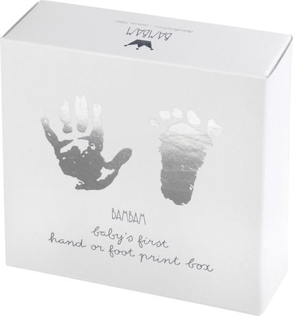 Baby’s eerste hand- en voetafdruk in gips – aandenken in blik