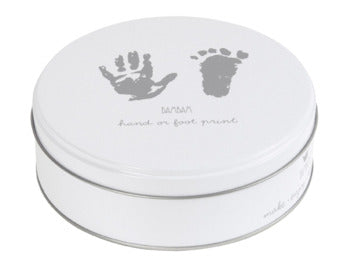 Baby’s eerste hand- en voetafdruk in gips – aandenken in blik