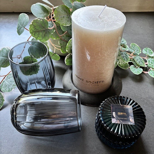 Waterglazen Grijs Gusta set van 2 glazen.