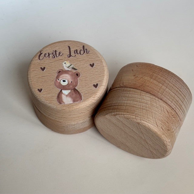 Houten tanden doosje – “Eerste Lach”
