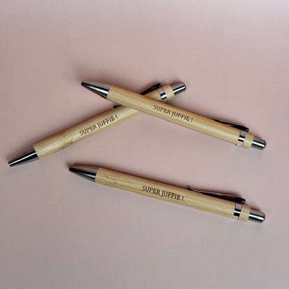 Naturel Houten Pen – Super Juffie!