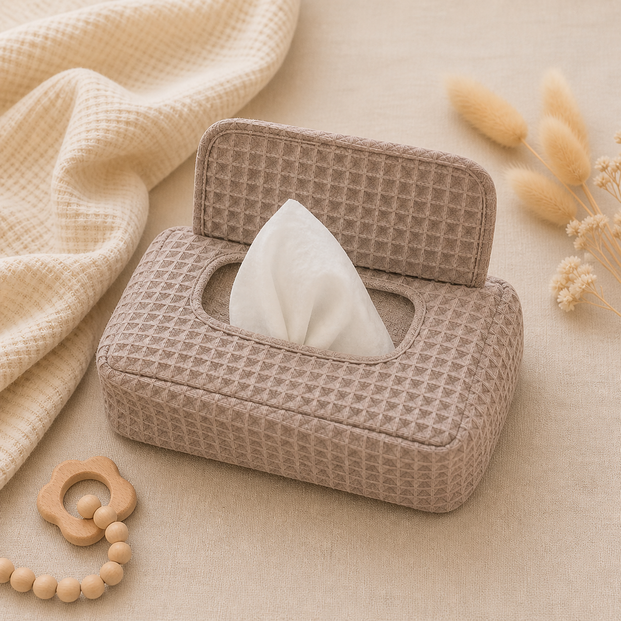 Honeycomb toilettasje voor natte doekjes.