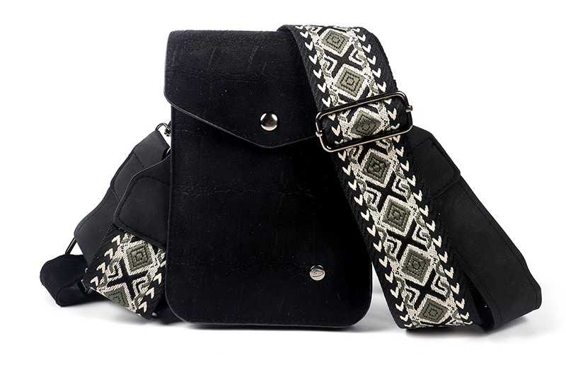 Schouderasje-Telefoontasje Dokkum Zwart Nubuck