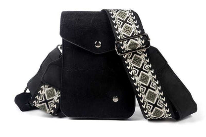 Schouderasje-Telefoontasje Dokkum Zwart Nubuck