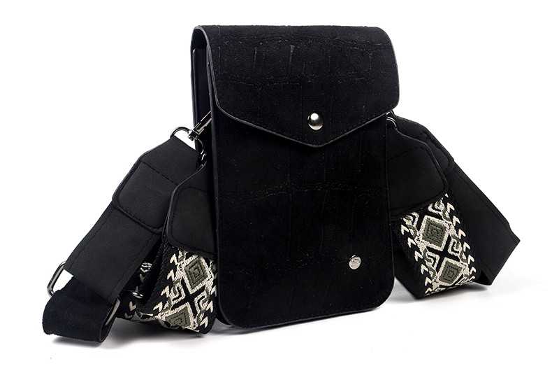 Schouderasje-Telefoontasje Dokkum Zwart Nubuck