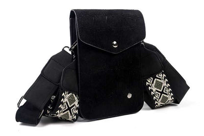 Schouderasje-Telefoontasje Dokkum Zwart Nubuck