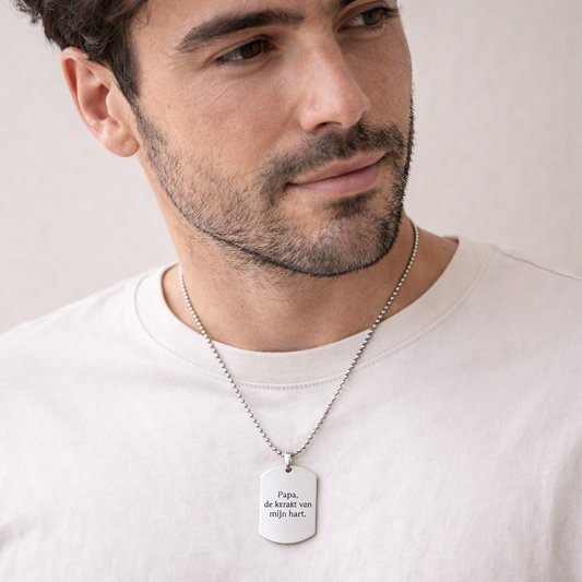 Heren ketting: Papa de kracht van mijn hart.