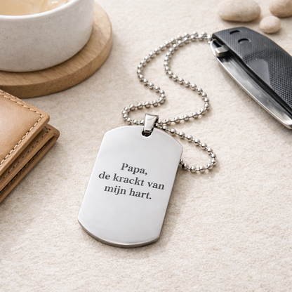 Heren ketting: Papa de kracht van mijn hart.