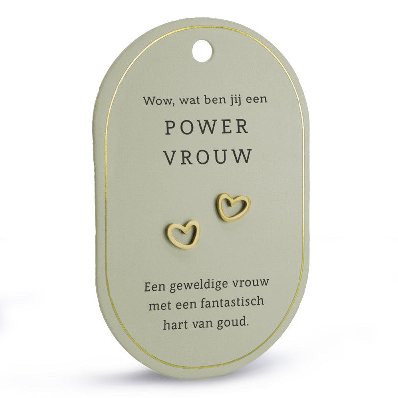 Oorbellen met een boodschap: Powervrouw