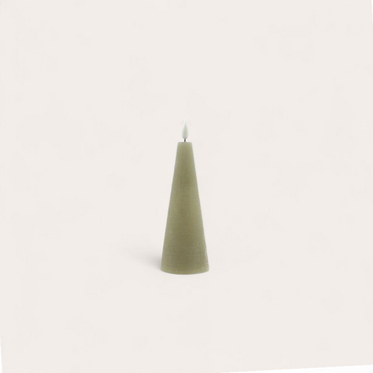 LED Kaars Cone - off white