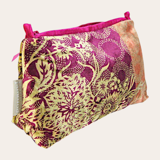 Velvet pouch Fuchsia