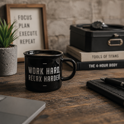 Retro Mok 'Work Hard, Relax Harder'