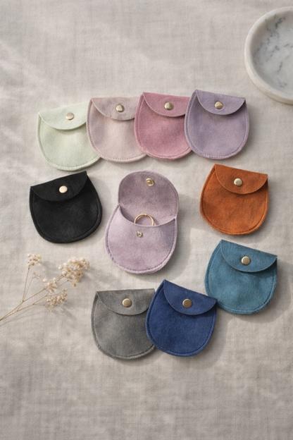 Suede sieradenzakje