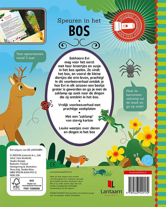 Kinderboek: speuren in het bos