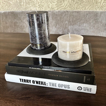 Pillar bass platte kaarsenstandaard