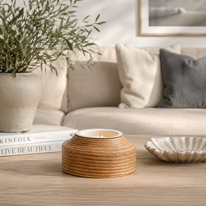 Theelichthouder Teun: Mango Hout