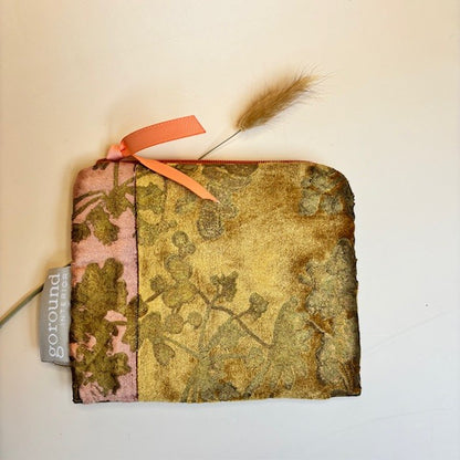 Velvet toilettas/etui klein (rose/goud/groen))