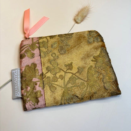 Velvet toilettas/etui klein (rose/goud/groen))