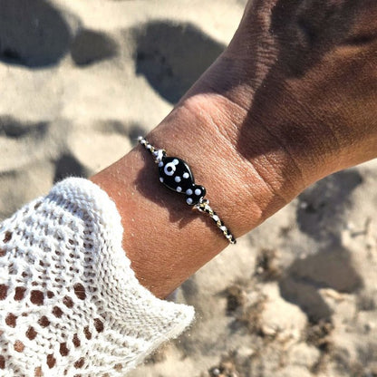 Armband Visje Dots zwart