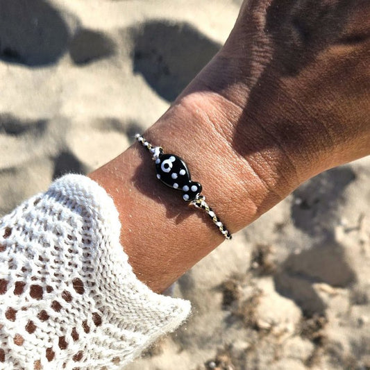 Armband Visje Dots zwart